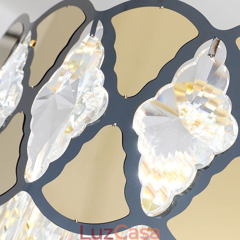 Luminária pendente de cristal moderna com luminárias de teto rendadas