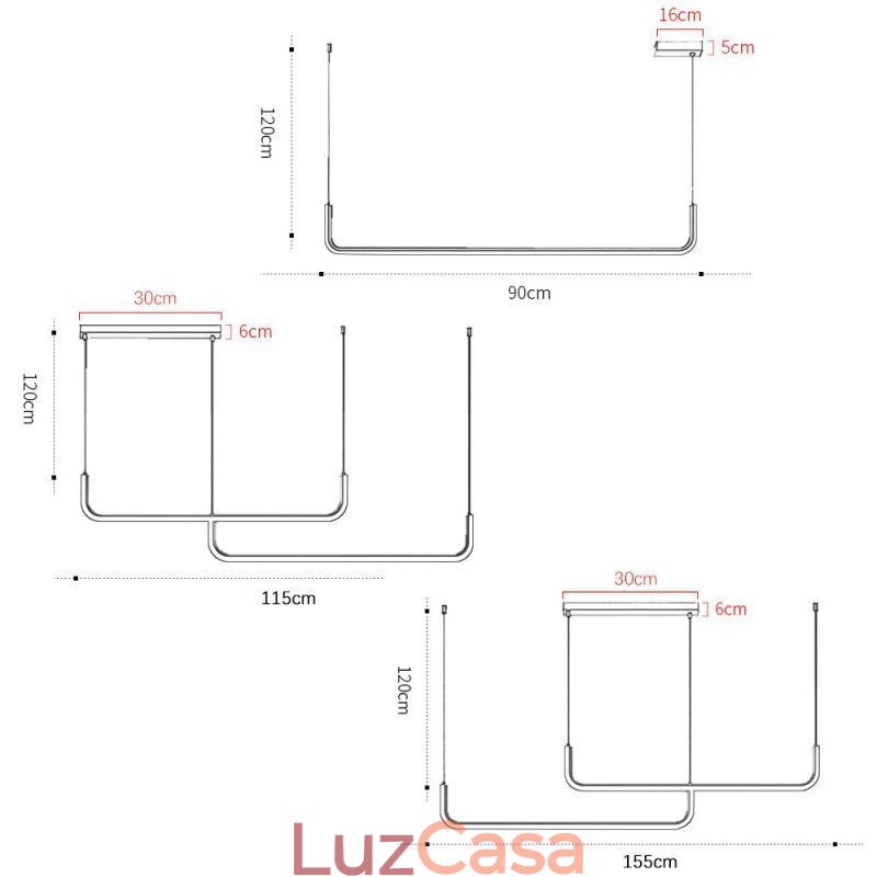 Luminária pendente moderna e minimalista