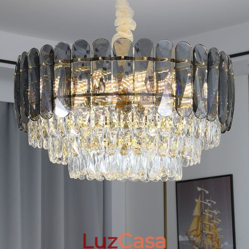 Luminária de teto pendente de cristal