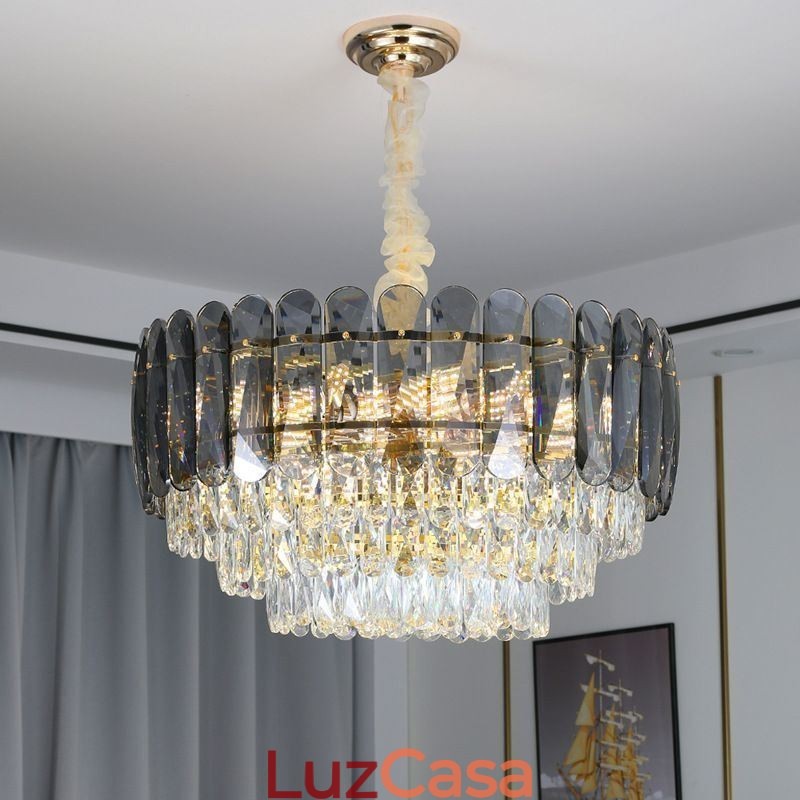 Luminária de teto pendente de cristal