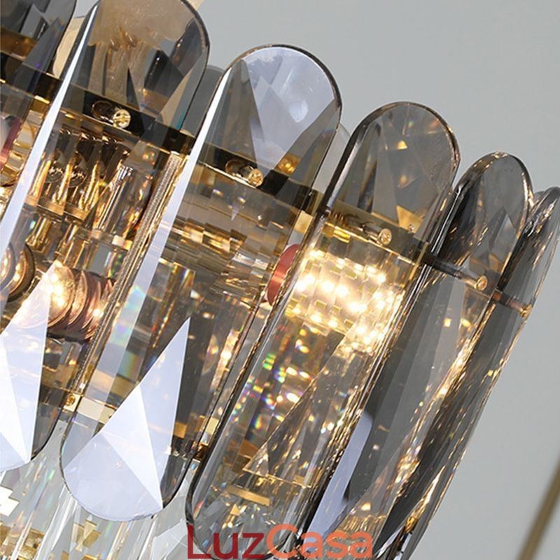 Luminária de teto pendente de cristal