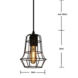 Lustre vintage estilo europeu elegante para luz pendente preta