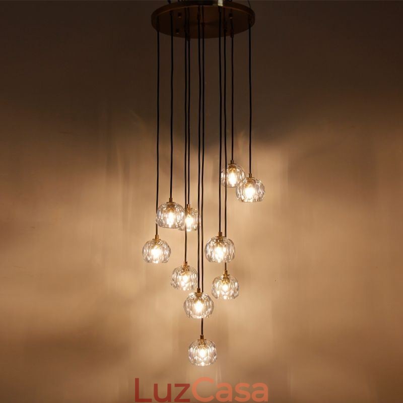 Luminária de teto em forma de bola de futebol de cristal Mordern