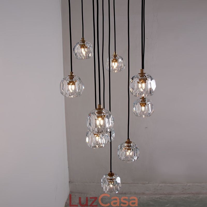 Luminária de teto em forma de bola de futebol de cristal Mordern