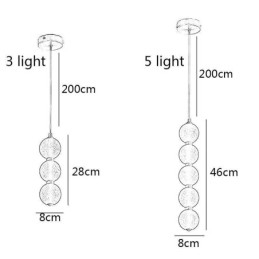 Luminária pendente de acrílico com contas decorativas
