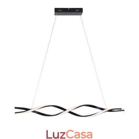 Iluminação pendente moderna, luzes suspensas em formato de onda preta Iluminação pendente moderna, luzes suspensas em formato de onda preta