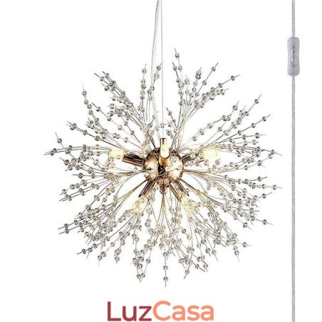 Lustre de fogos de artifício 8 luzes pendente dente de leão Lustre de fogos de artifício 8 luzes pendente dente de leão