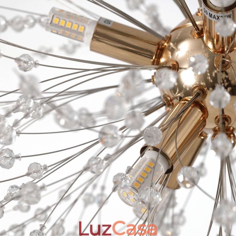 Lustre de fogos de artifício 8 luzes pendente dente de leão