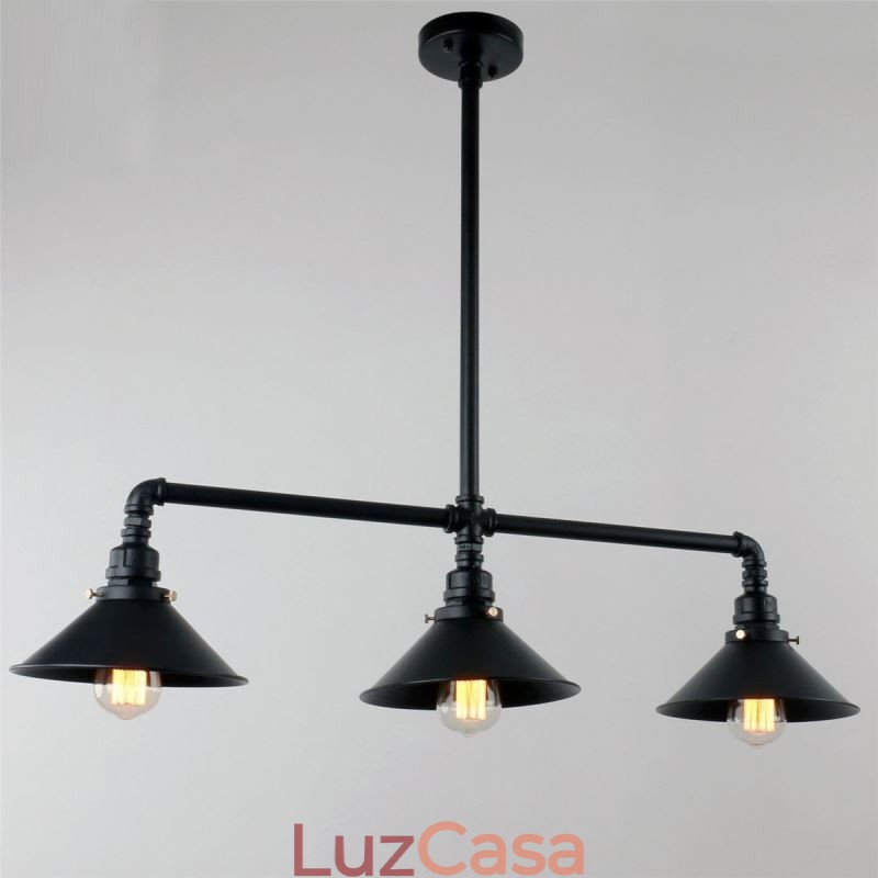 3 Luz Retro Industrial Vintage Water Pipe Pendant Light Chandelier Country Estilo Rústico