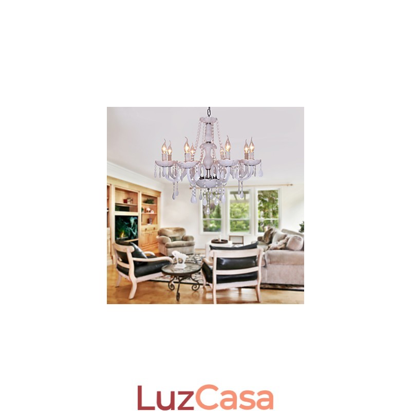 Lustre de cristal galvanizado rústico Lodge Crystal