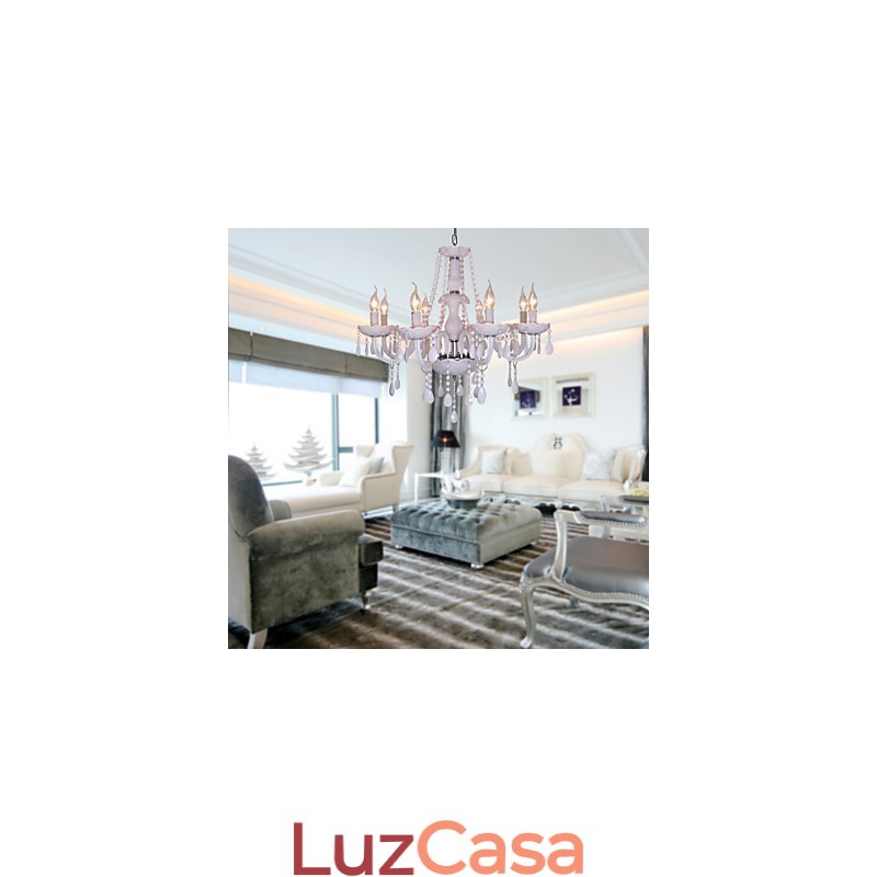 Lustre de cristal galvanizado rústico Lodge Crystal