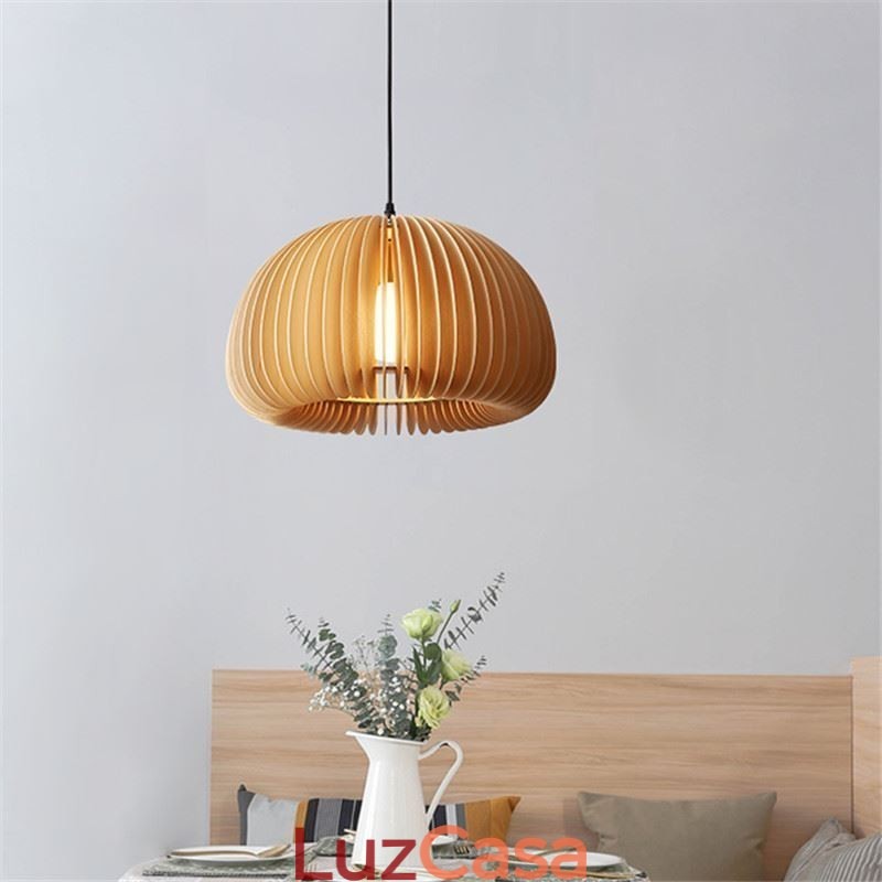 Luminária pendente estilo retrô Basswood Abóbora Luminária pendente