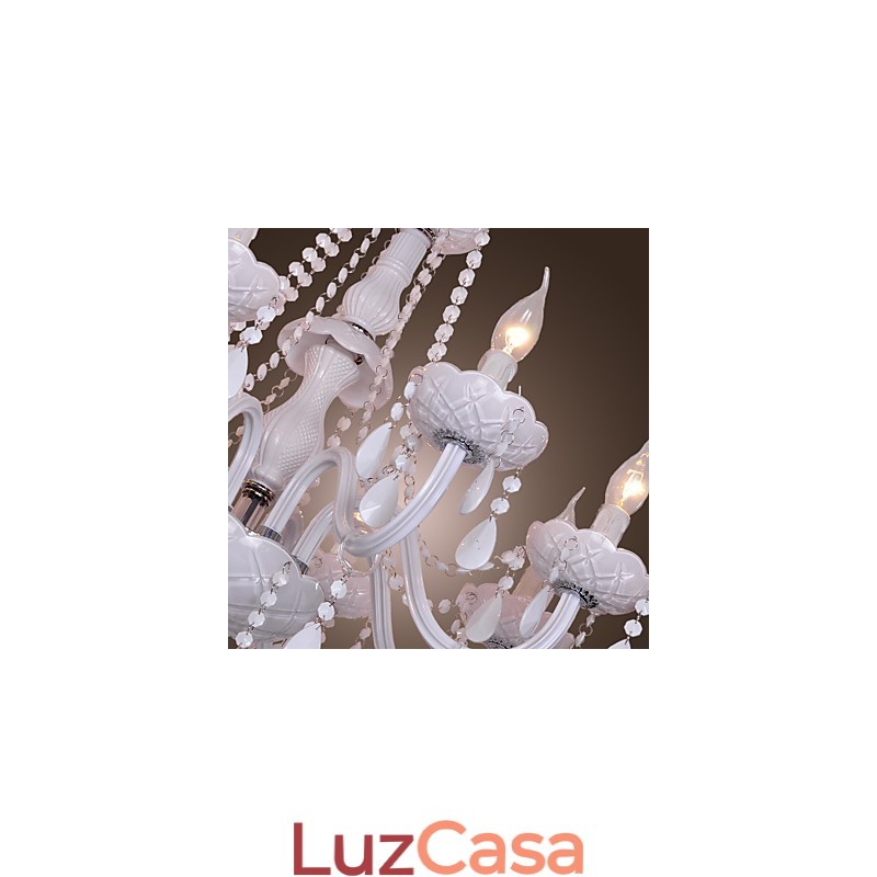 Lustre de cristal galvanizado rústico Lodge Crystal