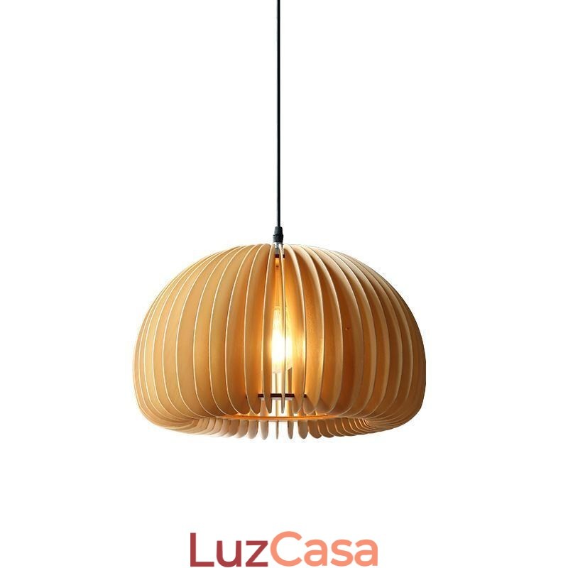 Luminária pendente estilo retrô Basswood Abóbora Luminária pendente