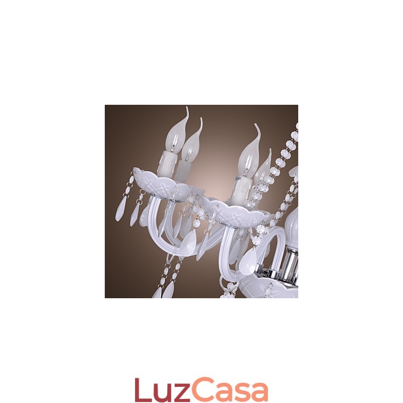 Lustre de cristal galvanizado rústico Lodge Crystal
