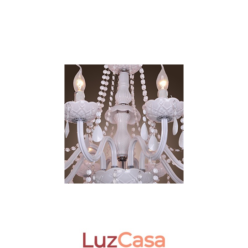 Lustre de cristal galvanizado rústico Lodge Crystal