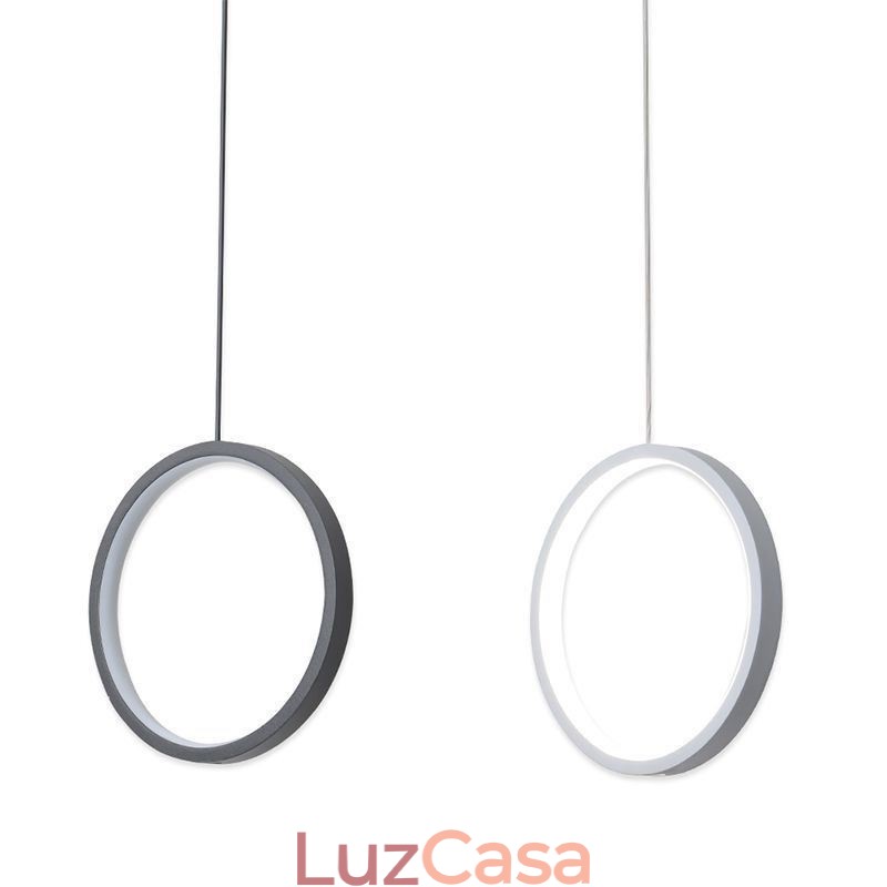 Luminária pendente minimalista em forma de anel, luminária decorativa de teto