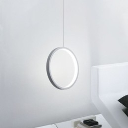 Luminária pendente minimalista em forma de anel, luminária decorativa de teto