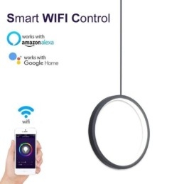 Luminária pendente minimalista em forma de anel, luminária decorativa de teto