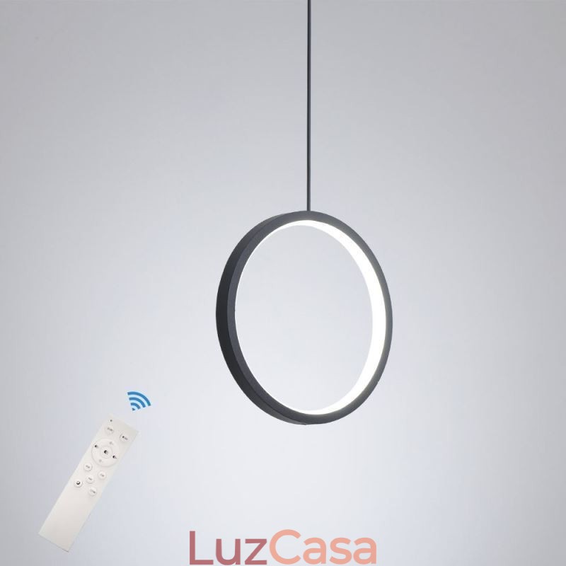 Luminária pendente minimalista em forma de anel, luminária decorativa de teto