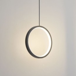 Luminária pendente minimalista em forma de anel, luminária decorativa de teto