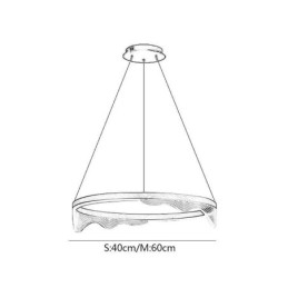 Luminária pendente nórdica de alumínio, luz suspensa com ondas douradas e ondulações
