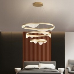 Luminária pendente Golden Wave Ripple Luz suspensa 3 luzes
