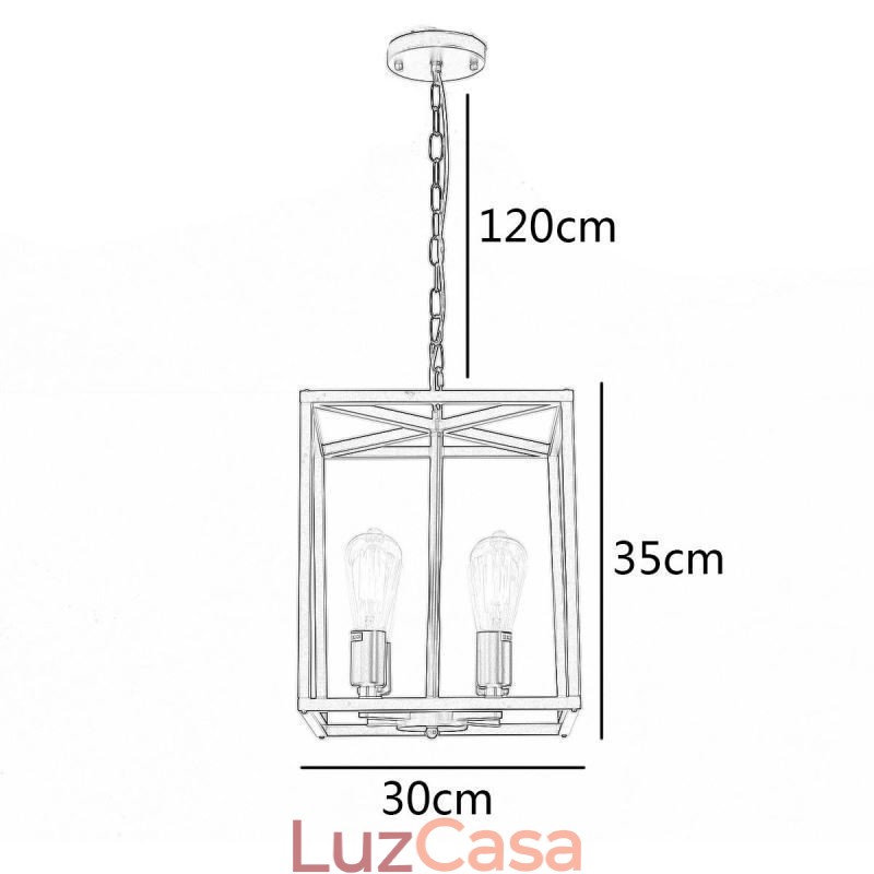 Luminária pendente moderna e simples em gaiola de ferro