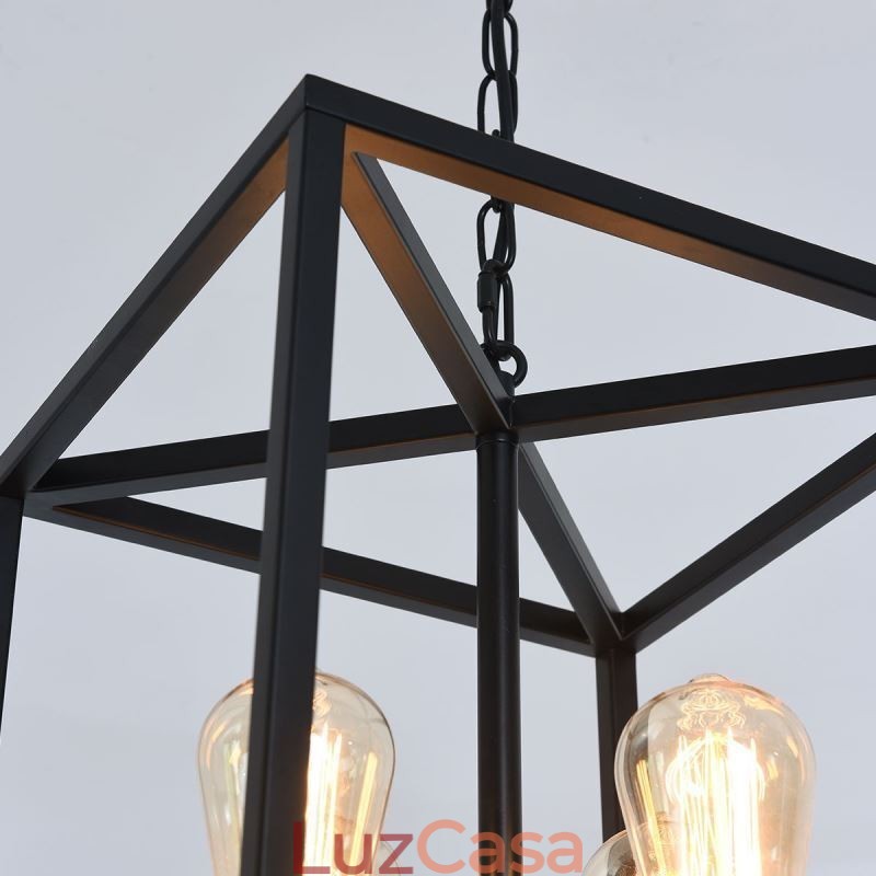 Luminária pendente moderna e simples em gaiola de ferro