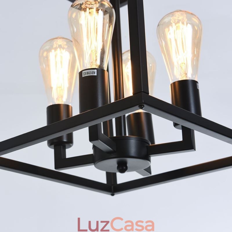 Luminária pendente moderna e simples em gaiola de ferro