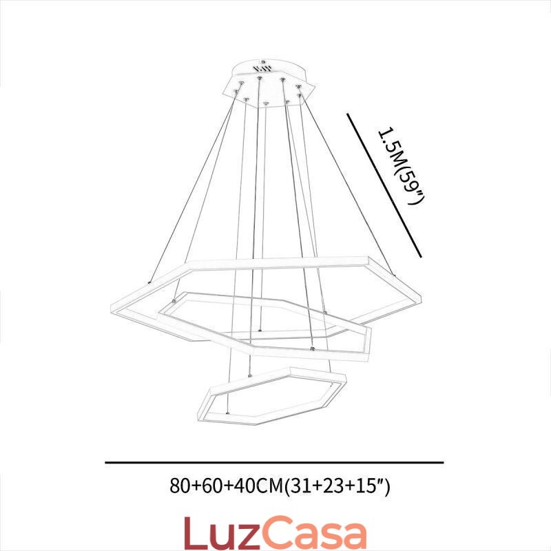 Luminária pendente hexagonal moderna