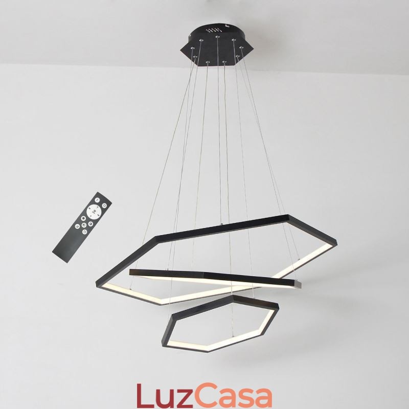 Luminária pendente hexagonal moderna