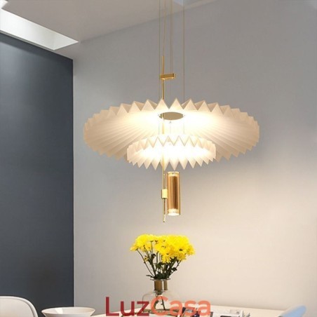 Luminária pendente plissada moderna em acrílico para iluminação decorativa Luminária pendente plissada moderna em acrílico para iluminação decorativa