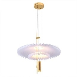 Luminária pendente plissada moderna em acrílico para iluminação decorativa