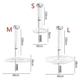 Luminária pendente plissada moderna em acrílico para iluminação decorativa