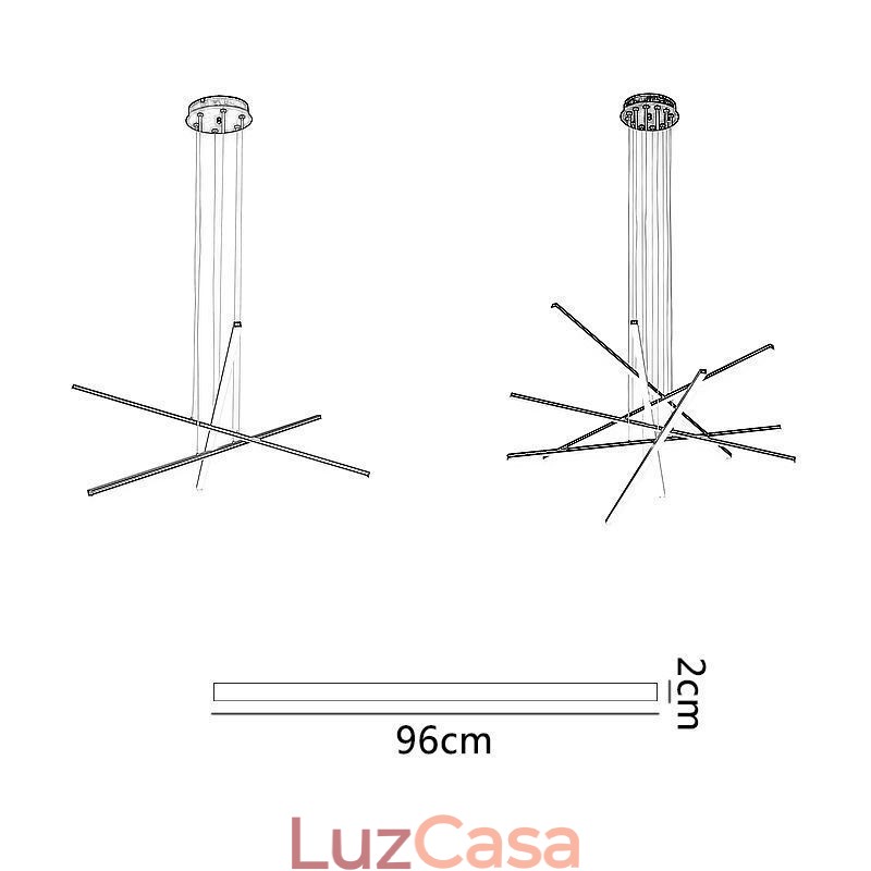 Luminária pendente de suspensão linear Luminária decorativa