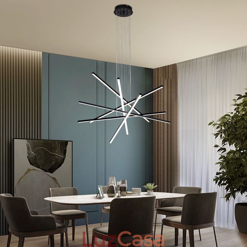 Luminária pendente de suspensão linear Luminária decorativa