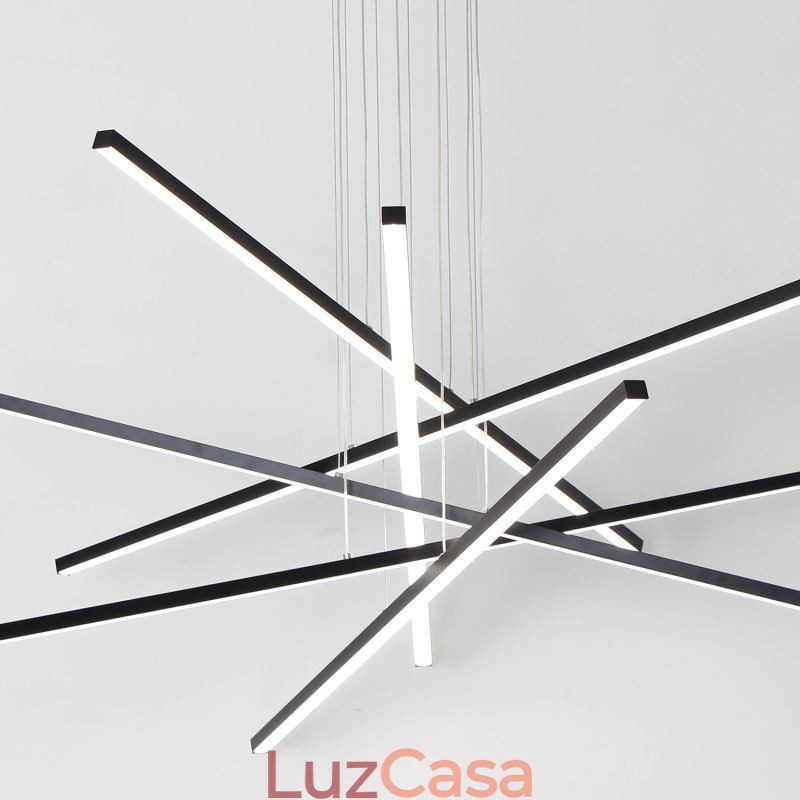 Luminária pendente de suspensão linear Luminária decorativa