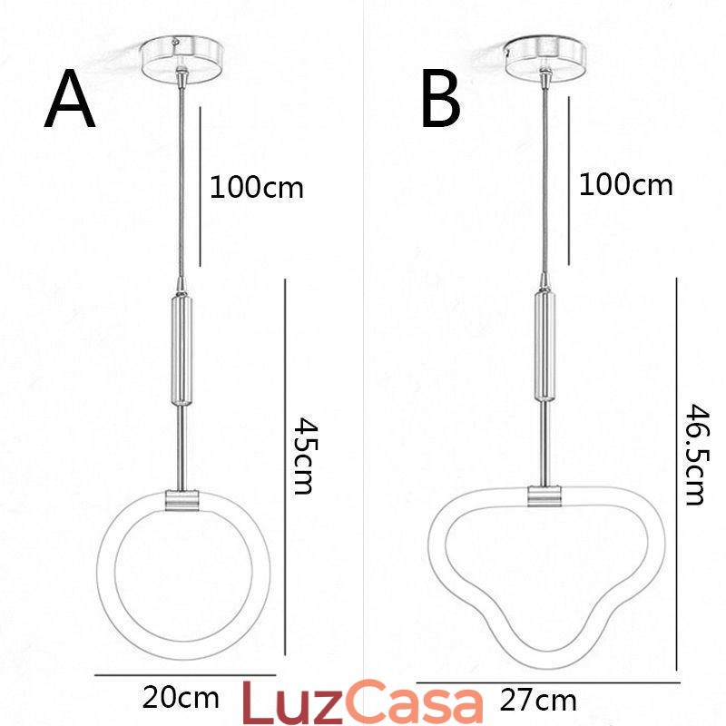 Luminária de teto moderna com ajuste de intensidade de luz acrílica l