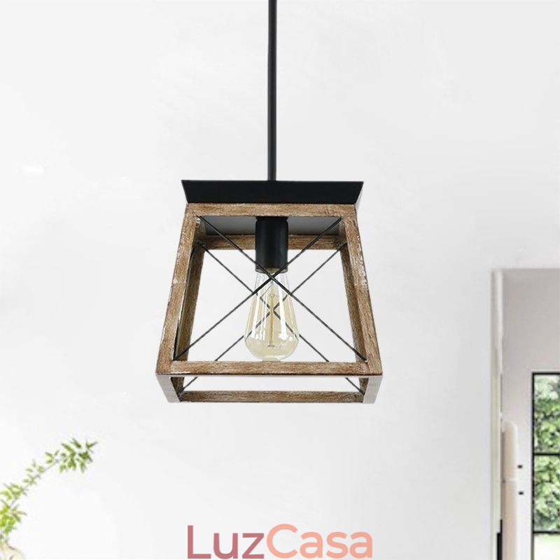 Luminária pendente estilo vintage com luz única