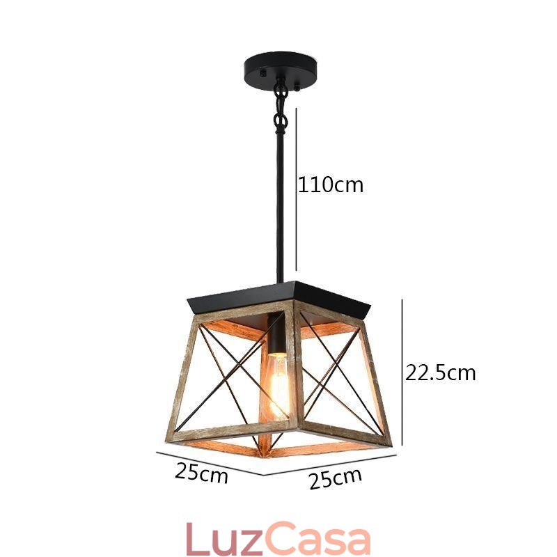 Luminária pendente estilo vintage com luz única