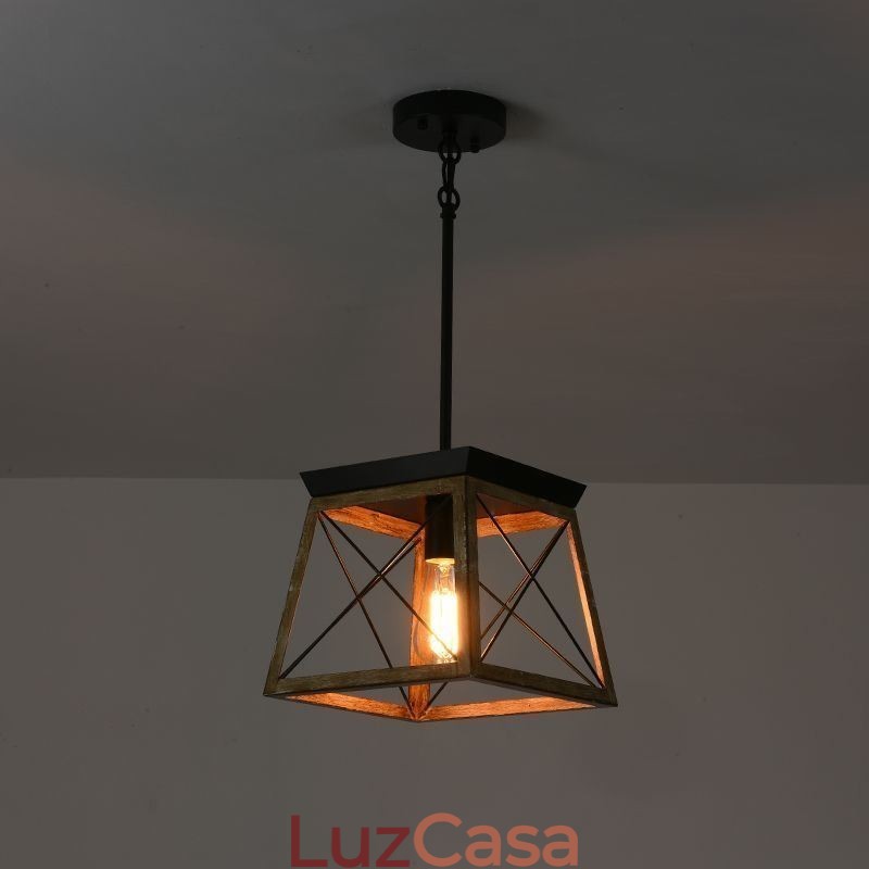 Luminária pendente estilo vintage com luz única