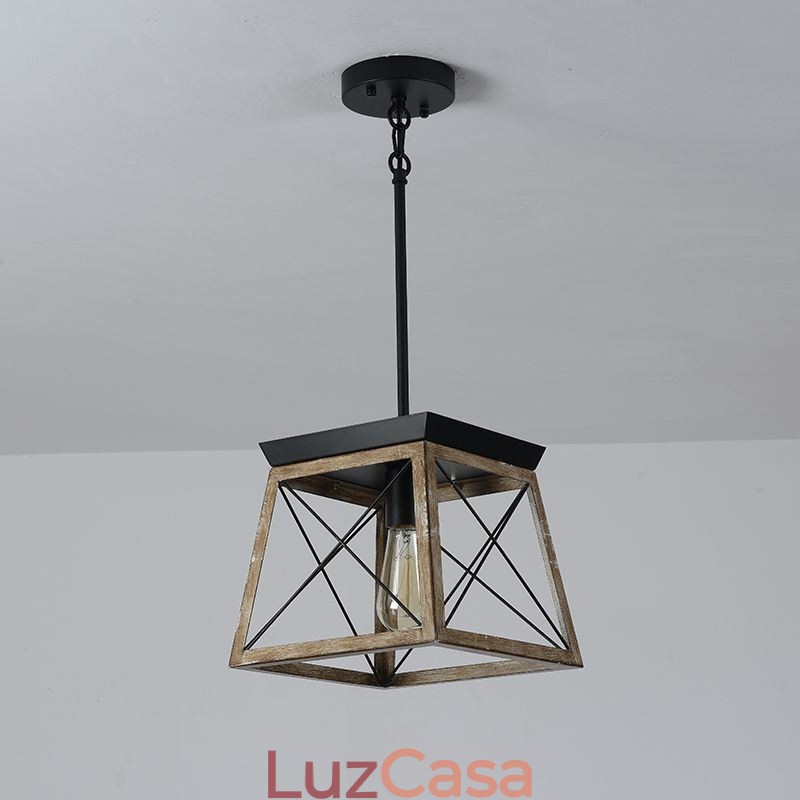 Luminária pendente estilo vintage com luz única