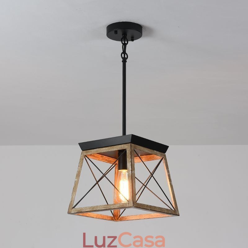 Luminária pendente estilo vintage com luz única
