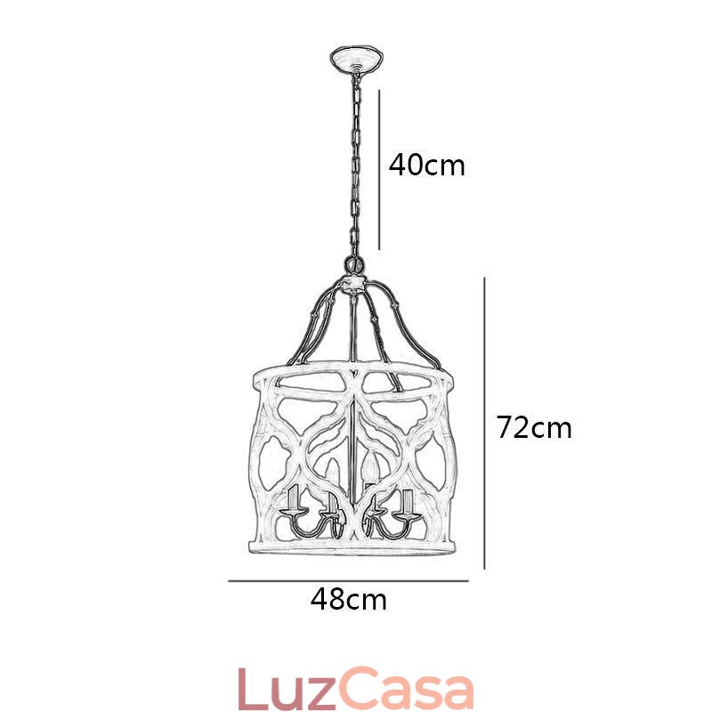 Luminária pendente estilo vintage com 4 lanternas