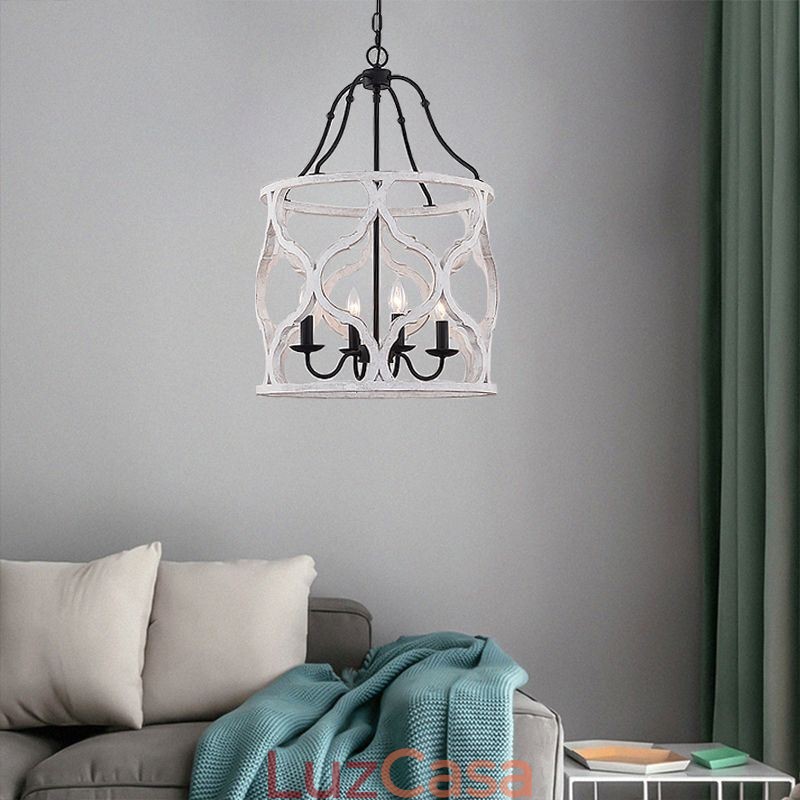 Luminária pendente estilo vintage com 4 lanternas