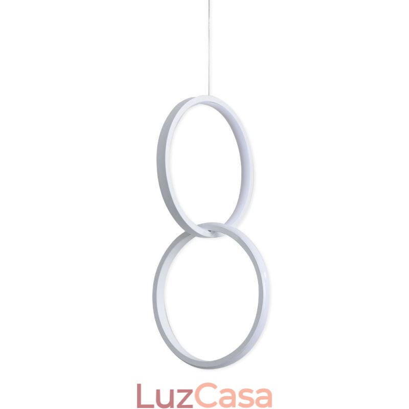 Luminária pendente de anel duplo mimimalista