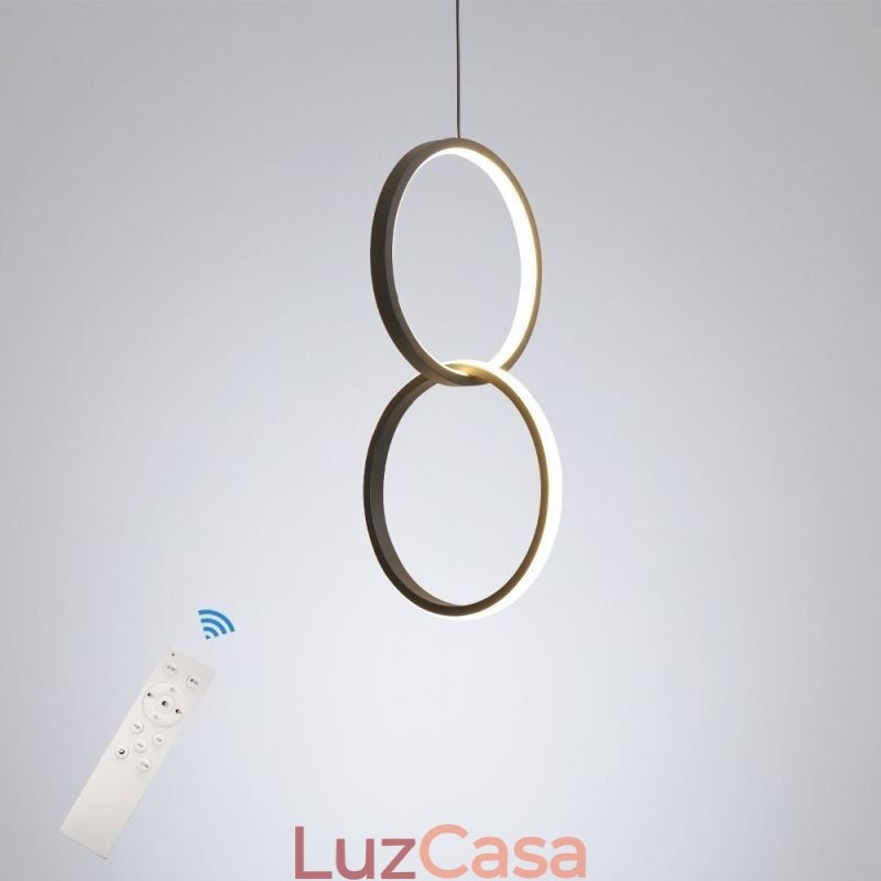 Luminária pendente de anel duplo mimimalista