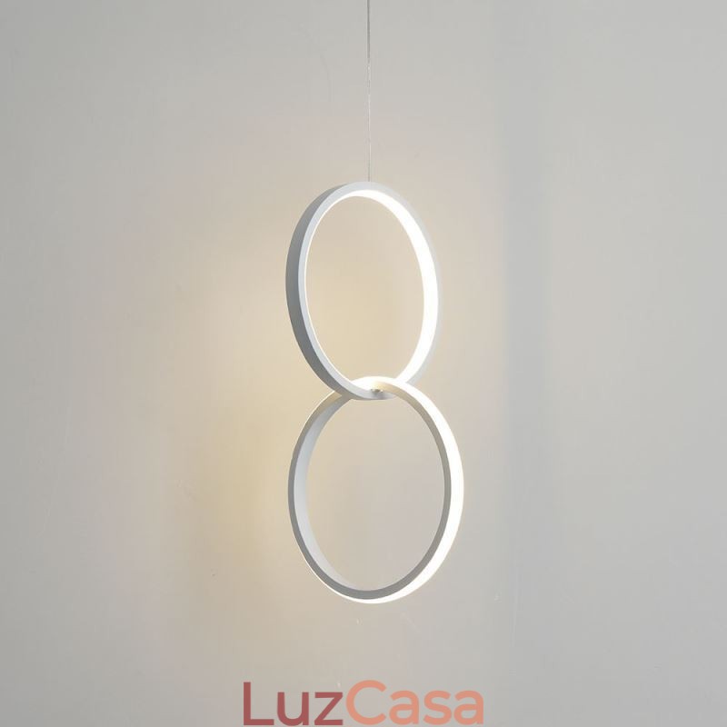 Luminária pendente de anel duplo mimimalista