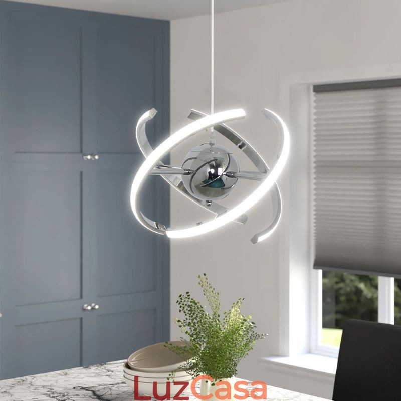 Luminária pendente de globo giratória Luminária de teto decorativa